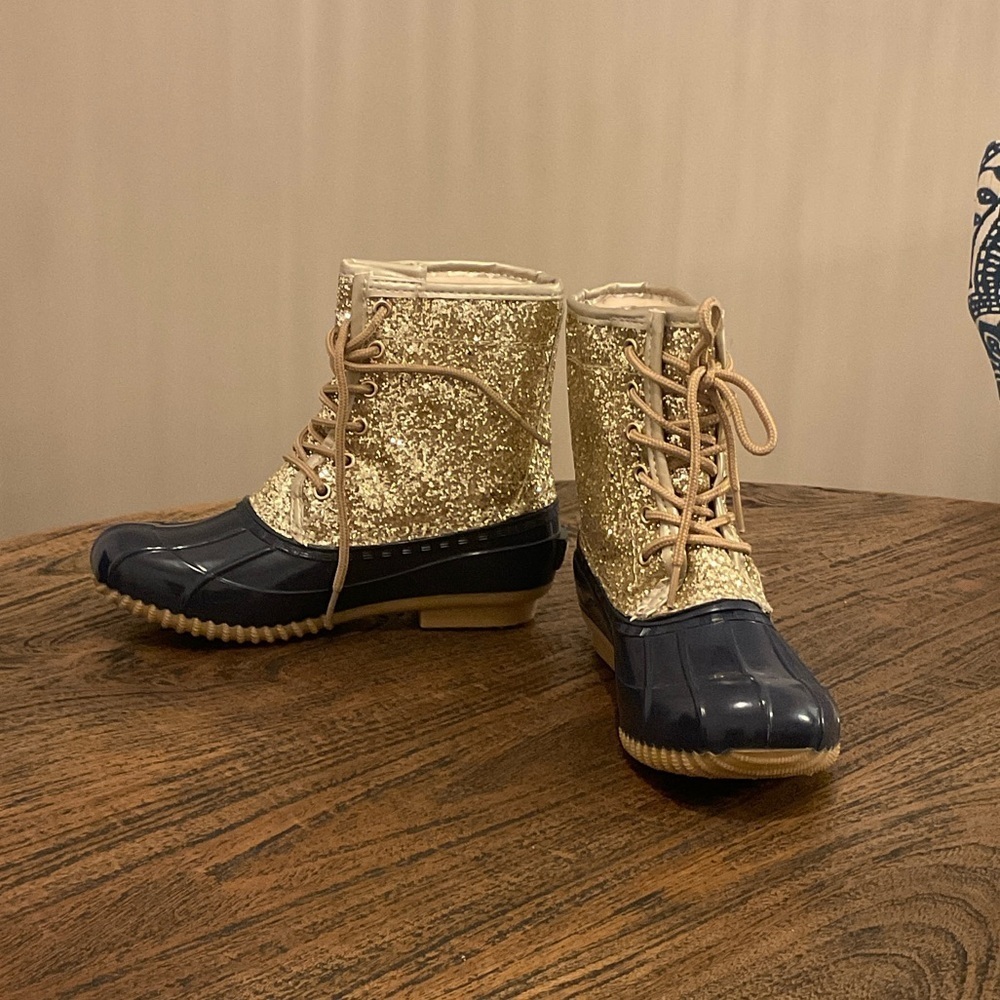 Sugar Gold and Black Ankle Boots